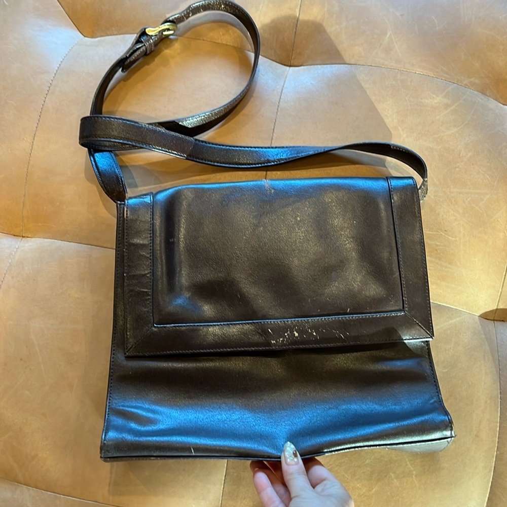 Brown Pocketbook With Gold Buckle